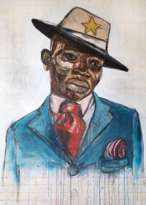 'Me and My Friend Justice' 100X140 cm - Mixed Media on Canvas