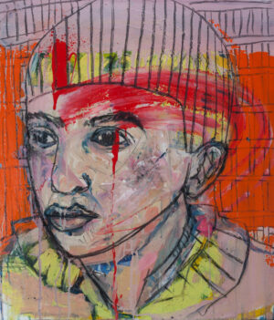 'Momo' 50x70cm - Mixed Media on Bord - SOLD